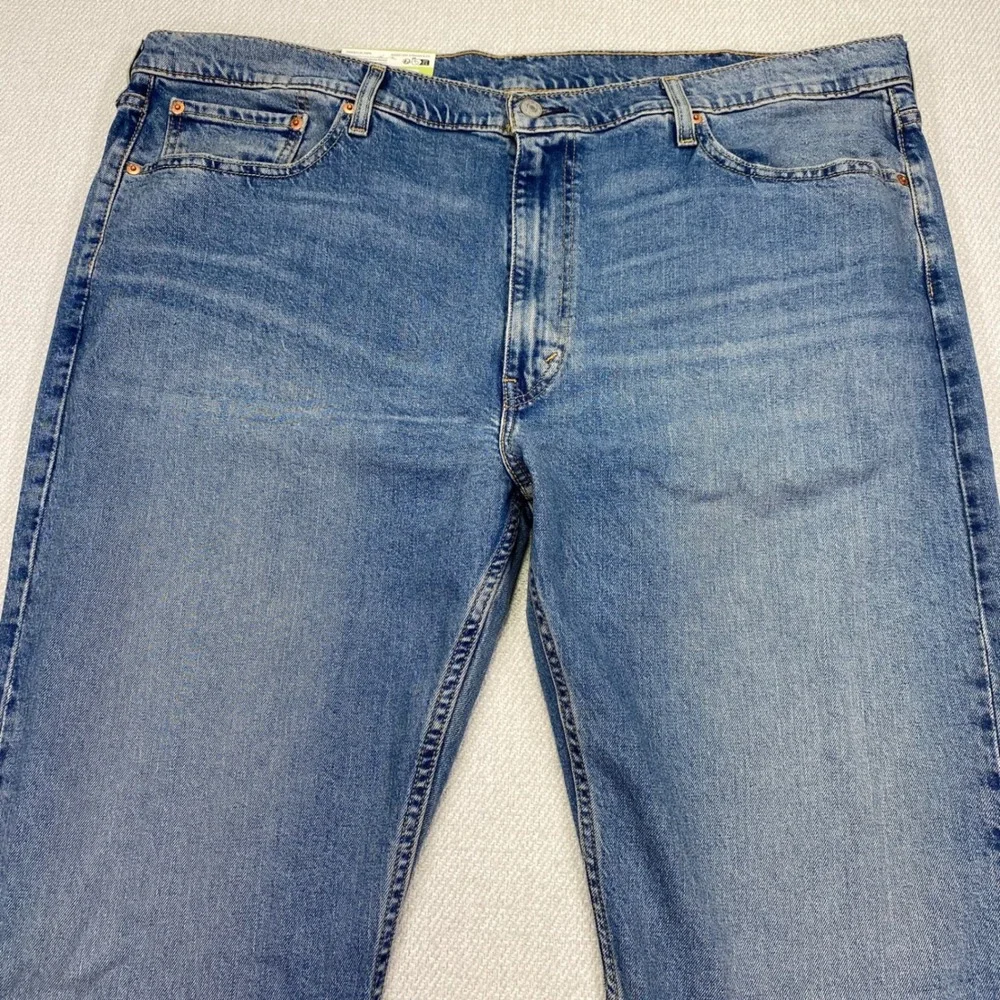 Levi's 502 Taper Jeans Mens 44x32 Blue Medium Wash Stretch Eco Performance New